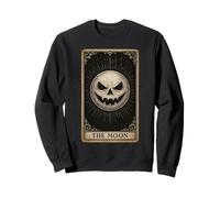 The Moon Carte de Tarot Mystique Jack o Lantern Moon Sweatshirt