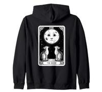 The Moon Carte de tarot XVIII Chat Meme Major Arcana drôle Sweat à Capuche
