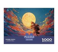The Moon is Big and Round 1000 Pièces Carton Extra-épais Coffret De Puzzles Colorful Foliage Anti-Stress Défi Unique Puzzles pour La Décoration Intérieure 52x38cm/1000pcs
