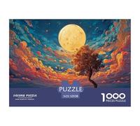 The Moon is Big and Round 1000 Pièces Carton Extra-épais Puzzle À Faire Soi-même Fantasy Cloud Sunset Extrêmement Difficile Jouet d'anniversaire Puzzles pour Adultes Et Enfants 52x38cm/1000pcs