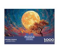 The Moon is Big and Round 1000 Pièces Carton Premium Coffret De Puzzles Colorful Foliage Extrêmement Difficile Jouet d'anniversaire Puzzles Cadeaux pour La Famille Et Les Amis 38x26cm/1000pcs