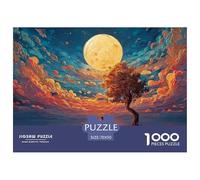 The Moon is Big and Round 1000 Pièces Carton Premium Coffret De Puzzles Fantasy Cloud Sunset Extrêmement Difficile Défi Unique Puzzles pour La Décoration Intérieure 70x50cm/1000pcs