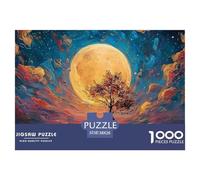 The Moon is Big and Round 1000 Pièces Puzzle en Papier Écologique Puzzle Colorful Foliage Extrêmement Difficile Jeu Créatif Puzzles pour Adultes Et Enfants 38x26cm/1000pcs