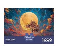The Moon is Big and Round 1000 Pièces Puzzle en Papier Écologique Puzzle Colorful Foliage Extrêmement Difficile Défi Unique Puzzles pour Adultes Et Enfants 52x38cm/1000pcs