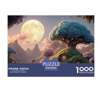 The Moon is Shining Brightly 1000 Pcs Carton Extra-épais Coffret De Puzzles Whimsical Alpine Cottage Stimulant Et Éducatif Défi Unique Puzzles pour Adultes Et Enfants 38x26cm/1000pcs