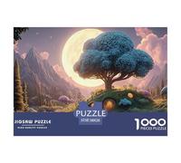 The Moon is Shining Brightly 1000 Pcs Carton Extra-épais Coffret De Puzzles Whimsical Alpine Cottage Anti-Stress Jeu Créatif Puzzles As Birthday Gifts 38x26cm/1000pcs