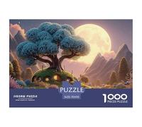 The Moon is Shining Brightly 1000 Pièces Carton Extra-épais Coffret De Puzzles Whimsical Alpine Cottage Stimulant Et Éducatif Jeu Familial Puzzles pour Adultes Et Enfants 70x50cm/1000pcs