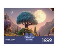 The Moon is Shining Brightly 1000 Pièces Carton Extra-épais Coffret De Puzzles Whimsical Alpine Cottage Stimulant Et Éducatif Jeu Familial Puzzles pour Adultes Et Enfants 52x38cm/1000pcs