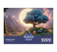 The Moon is Shining Brightly 1000 Pièces Carton Premium Lot de Puzzles Whimsical Alpine Cottage Anti-Stress Jeu Créatif Puzzles As Birthday Gifts 70x50cm/1000pcs