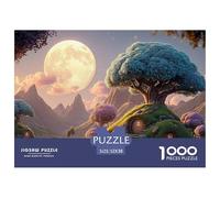 The Moon is Shining Brightly 1000 Pièces Carton Premium Lot de Puzzles Whimsical Alpine Cottage Stimulant Et Éducatif Jeu Créatif Puzzles As Birthday Gifts 52x38cm/1000pcs