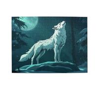 The Moon Is White And There Is A Solitaire Wolf Puzzle en bois de 500 pièces pour adultes Puzzle stimulant pour taille du jeu 38,1 x 51,8 cm