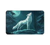 The Moon Is White And There Is A Solitaire WolfSupernatural Symbols Black Printing 1 pcs Quick Dry Peach Skin Velvet Serviette de plage surdimensionnée 140 x 70 cm pour adultes, serviette super