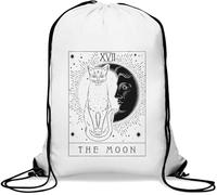 The Moon Magic Cat And The Moon Sac de gym décontracté avec cordon de serrage Blanc