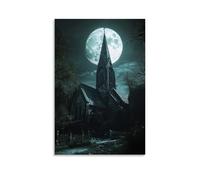 The Moon Rises through A Broken Steeple, Casting Silver Light on Pews Now Home to Foxes And Peace Poster mural contemporain à suspendre 30 x 45 cm