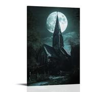 The Moon Rises through A Broken Steeple, Casting Silver Light on Pews Now Home to Foxes And Peace Poster mural contemporain à suspendre 20 x 30 cm