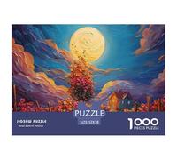 The Moon Shines on The Beach 1000 Pièces Carton Extra-épais Puzzle De Qualité Supérieure Moonlit Night Extrêmement Difficile Jouet D'anniversaire Puzzles Cadeaux Pour La Famille Et Les Amis 52x38cm/10