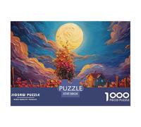 The Moon Shines on The Beach 1000 Pièces Carton Premium Coffret De Puzzles Moonlit Night Extrêmement Difficile Défi Unique Puzzles Cadeaux pour La Famille Et Les Amis 38x26cm/1000pcs