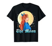 The Moon Tarot Anime Girl Esthétique Kawaii Cartoon Astrologie T-Shirt