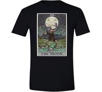 The Moon Tarot Card T Shirt Halloween Werewolf Gothic Clothing Spooky Goth Witch Black Manches Courtes(XX-Large)