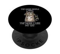 The More People I Meet The More I Like My Cat PopSockets PopGrip Adhésif