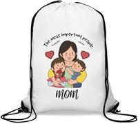 The Most Important People in My Life Call Me Mom Sac de gym décontracté avec cordon de serrage Blanc