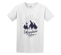 The Mountain are Calling and I Must Go Music Mens Short Sleeve White XL