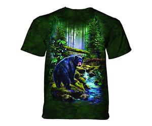 The Mountain Black Bear Forest T-Shirt, Vert, M Mixte