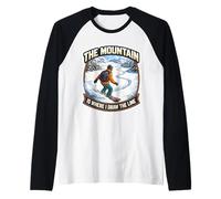 The Mountain is Where I Draw The Line Blague Amusante pour Snowboard Manche Raglan