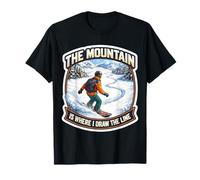 The Mountain is Where I Draw The Line Blague Amusante pour Snowboard T-Shirt