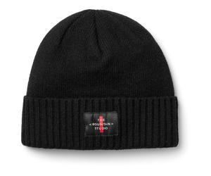 The Mountain Studio - Cashmere Mix Cross Logo Beanie - Bonnet - One Size - black onyx