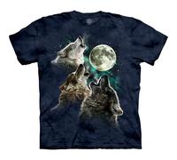 The Mountain T-Shirt à Manches Courtes pour Homme Three Wolf Moon, Bleu, L