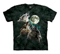 The Mountain T-Shirt à Manches Courtes pour Homme Three Wolf Moon, Vert foncé, 4XL