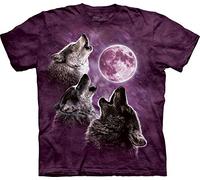 The Mountain Three Wolf Moon Shirt, Purple 2, L Homme