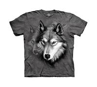 The Mountain Wolf Portrait Adult Tee T-Shirt, Gris, XXXXL Homme