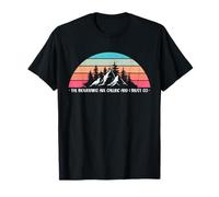 The Mountains are Calling and I Must Go Rétro Sunset Funny T-Shirt