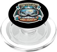 The Mountains are Calling and I Must Go Ski Skier Fun PopSockets PopGrip pour MagSafe