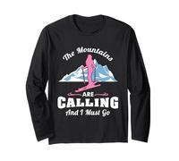 The Mountains are Calling I Must Go Skiing Ski Slopes Winter Manche Longue