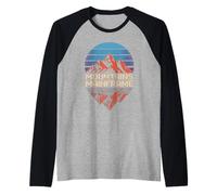 The Mountains Are My Mainframe Retro Synthwave Hiker des années 80 Manche Raglan