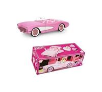 Barbie Le Film Voiture De Collection Corvette Cabriolet Authentique en Métal Rose Vintage, Inspirée du Film, À Collectionner, Jouet Enfant, HPK02