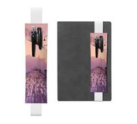 The Mumbai Filmcity Tours Lot de 2 porte-stylos en cuir PU avec bande élastique réglable pour journaux à couverture rigide Cadeau pour la rentrée scolaire