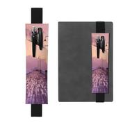 The Mumbai Filmcity Tours Lot de 2 porte-stylos en cuir PU avec bande élastique réglable pour journaux à couverture rigide Cadeau pour la rentrée scolaire