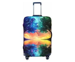 The Mysterious Tree of Life Housse de protection élastique pour valise de voyage Motif imprimé anti-rayures, Noir , XL
