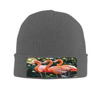 The Mystery of The Flamingo Bonnet en tricot pour homme/femme Bonnet tricoté à revers - Chapeaux tricotés pour l'hiver doux et chaud, Deep / Chiné, taille unique