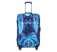 The Mystery Wolf Trio Housse de protection élastique pour valise de voyage Motif imprimé anti-rayures, Noir , M