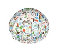 The Nature Wildlands Bonnet de douche double couche imperméable réutilisable avec bande élastique pour homme et femme