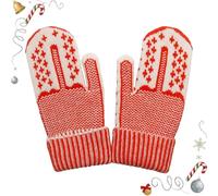 The Naughty List Moufles tricotées à la main avec une attitude cachée, gants d'hiver amusants tricotés à la main, cadeaux de Noël pour adultes, magenta, taille unique