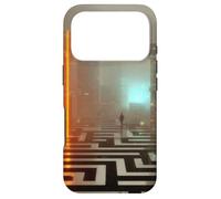 The Neon Threshold - Cyberpunk Dystopian City Art Coque pour iPhone 17 Pro