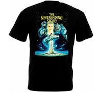 The Neverending Story Movie Poster Black T-Shirt Printed Tee Graphic Top for Men Shirt M