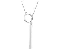 The new 925 silver necklace is a 18-inch creative round pendant for women's jewelry, gift for weddings, One Size, 45 cm, Agate