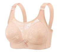 The New Large Size Thin of Anti-Wandering Gathered Comfortable Underwear Bra Without Ring Spring and Summer Ladies Fitness Femmes Outfit, Or rose, 44